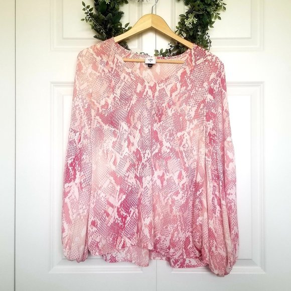 EUC CAbi Bethany Snake Print Blouse Size Medium - Picture 5 of 5